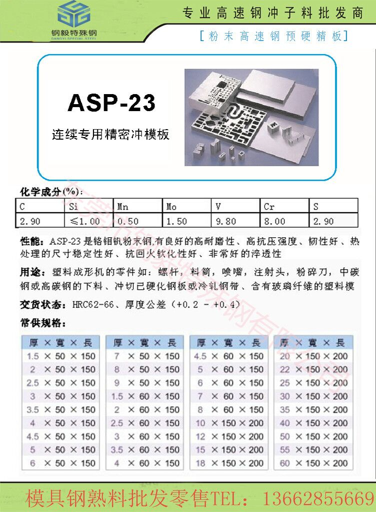 ASP23粉末高速鋼介紹